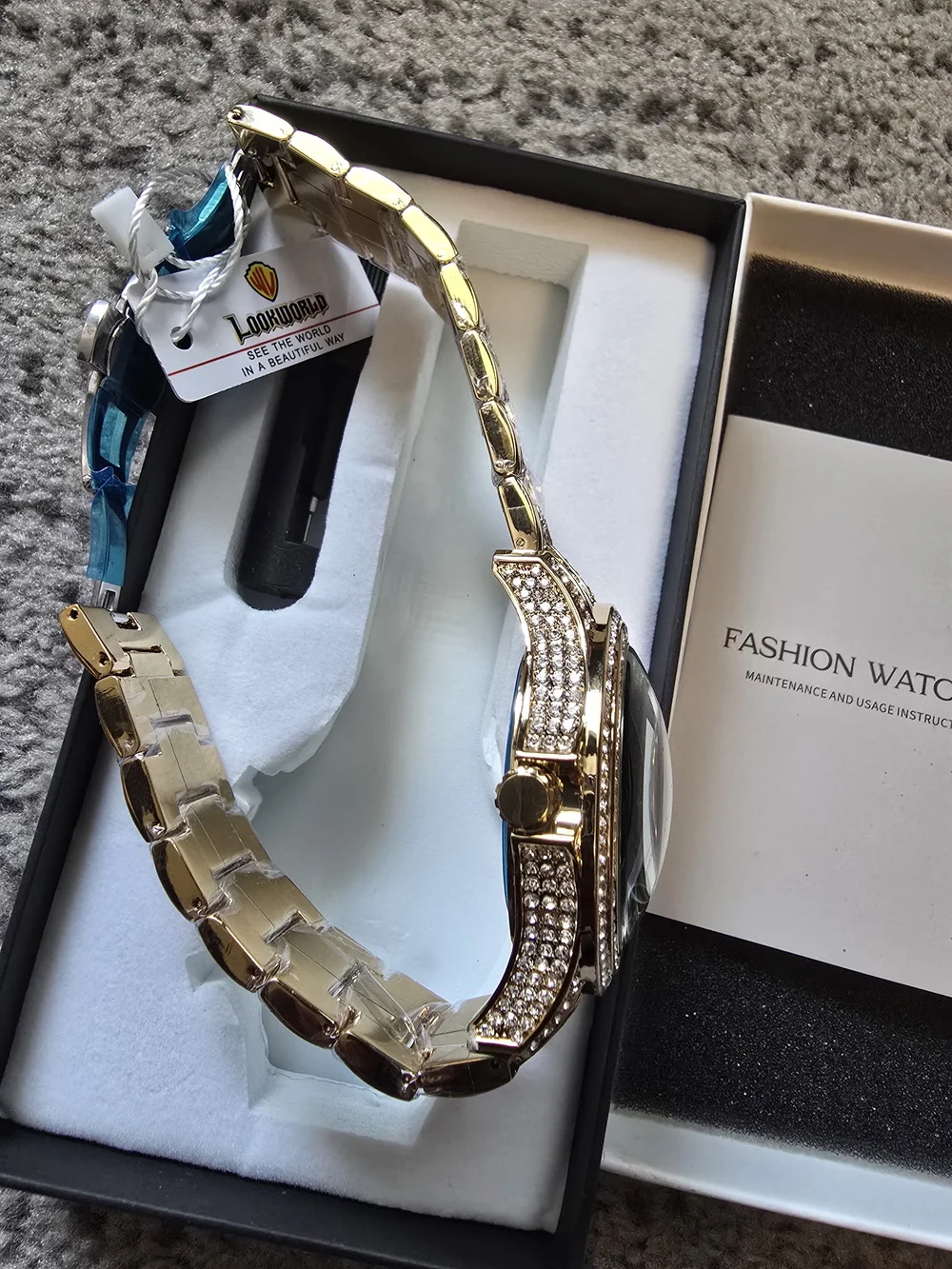 Men's Gold-Tone Crystal Pavé Statement Watch